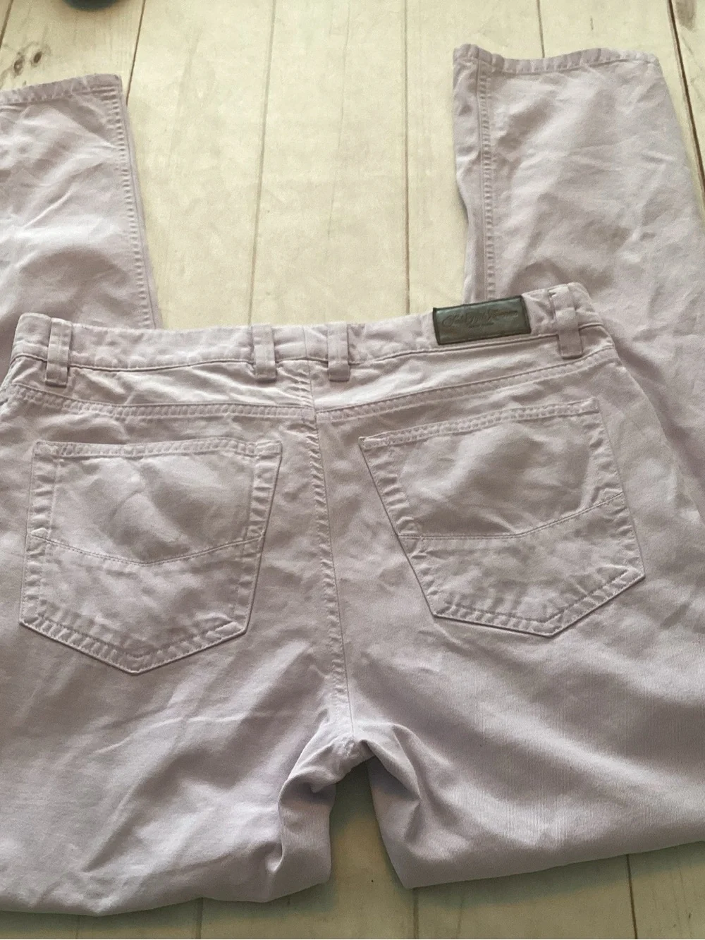 Saks Fifth Avenue Lavender Straight-Leg Cotton Pants
